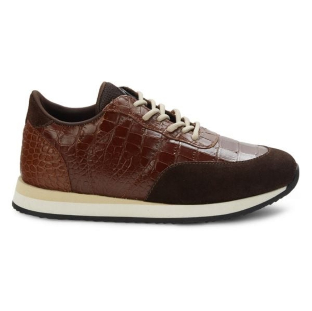 Giuseppe Zanotti Croc-Embossed Leather & Suede Sneakers